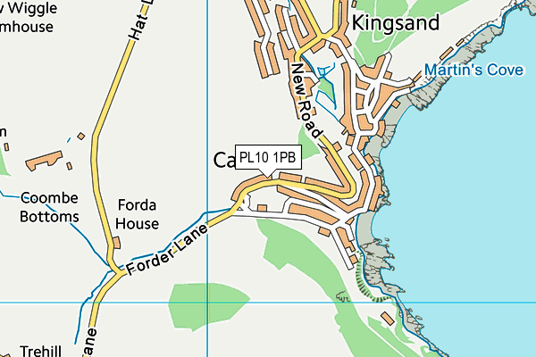 PL10 1PB map - OS VectorMap District (Ordnance Survey)