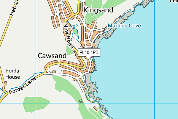 PL10 1PD map - OS VectorMap District (Ordnance Survey)