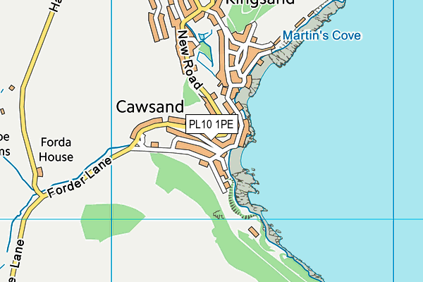 PL10 1PE map - OS VectorMap District (Ordnance Survey)
