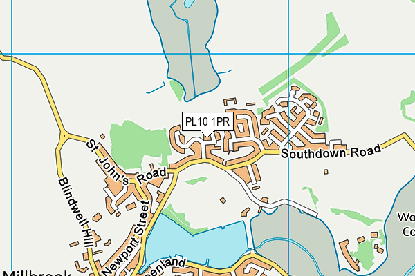 PL10 1PR map - OS VectorMap District (Ordnance Survey)