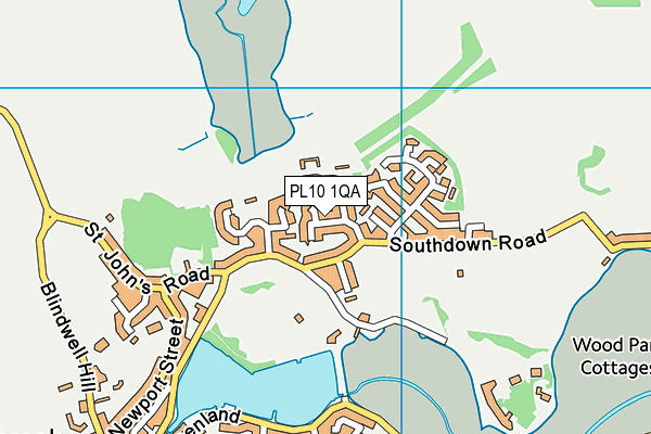 PL10 1QA map - OS VectorMap District (Ordnance Survey)