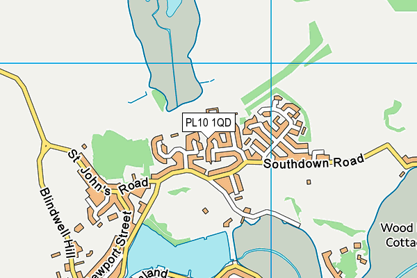 PL10 1QD map - OS VectorMap District (Ordnance Survey)
