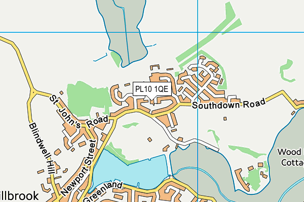 PL10 1QE map - OS VectorMap District (Ordnance Survey)