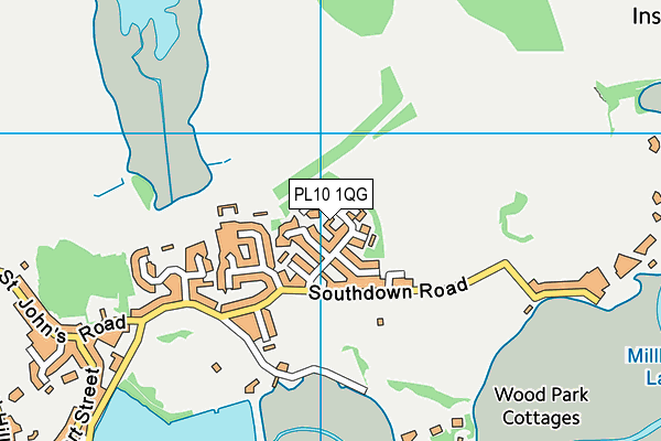 PL10 1QG map - OS VectorMap District (Ordnance Survey)