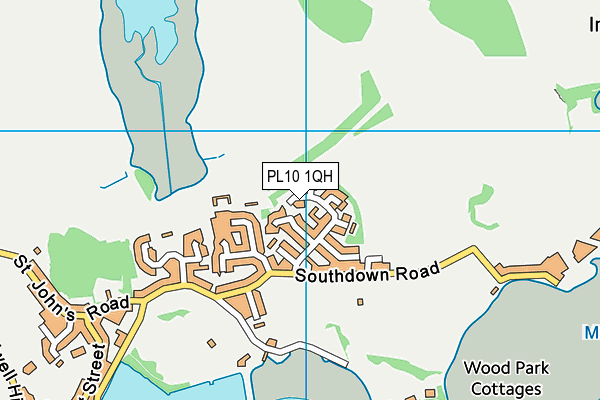 PL10 1QH map - OS VectorMap District (Ordnance Survey)