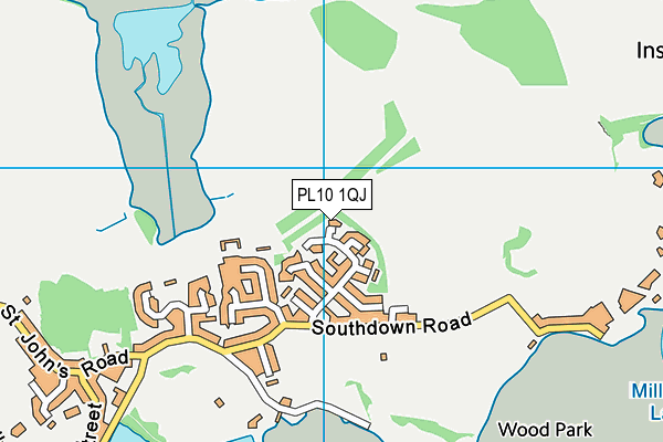 PL10 1QJ map - OS VectorMap District (Ordnance Survey)