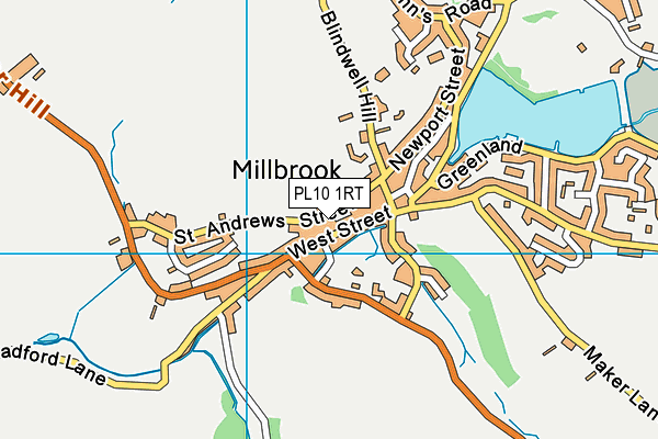 PL10 1RT map - OS VectorMap District (Ordnance Survey)