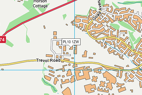 PL10 1ZW map - OS VectorMap District (Ordnance Survey)