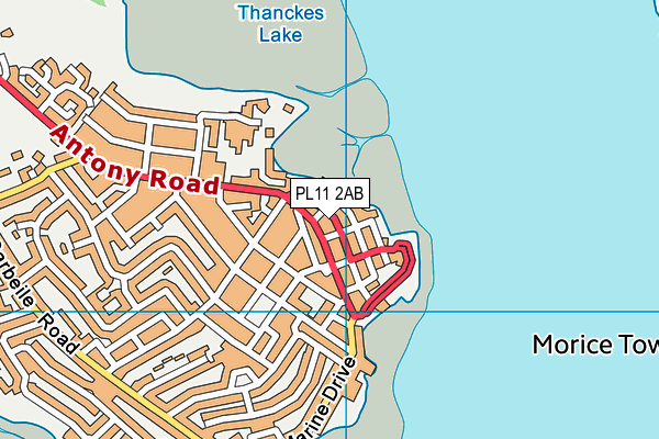 PL11 2AB map - OS VectorMap District (Ordnance Survey)
