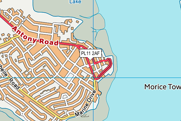 PL11 2AF map - OS VectorMap District (Ordnance Survey)