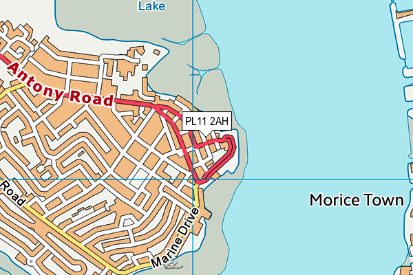 PL11 2AH map - OS VectorMap District (Ordnance Survey)