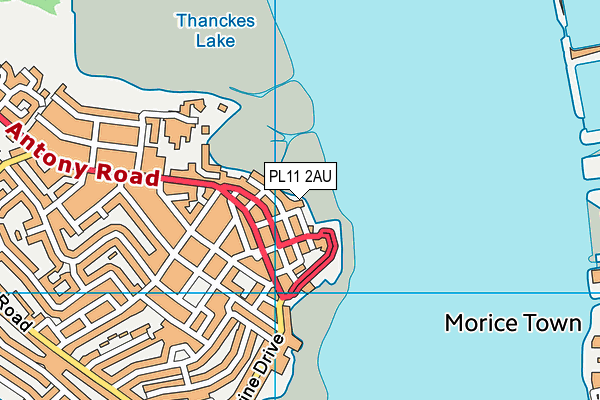 PL11 2AU map - OS VectorMap District (Ordnance Survey)