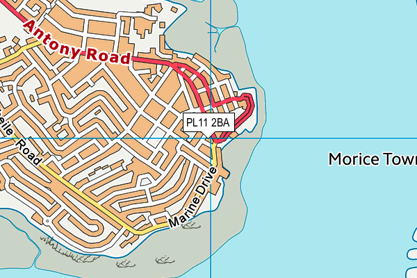 PL11 2BA map - OS VectorMap District (Ordnance Survey)