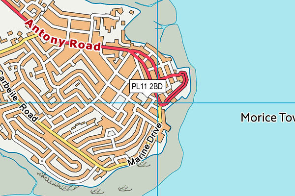 PL11 2BD map - OS VectorMap District (Ordnance Survey)