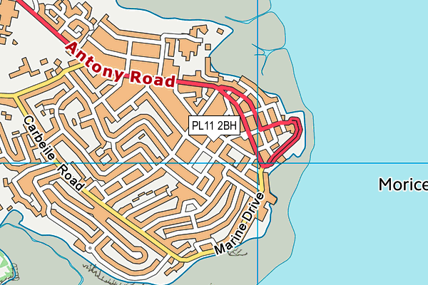 PL11 2BH map - OS VectorMap District (Ordnance Survey)