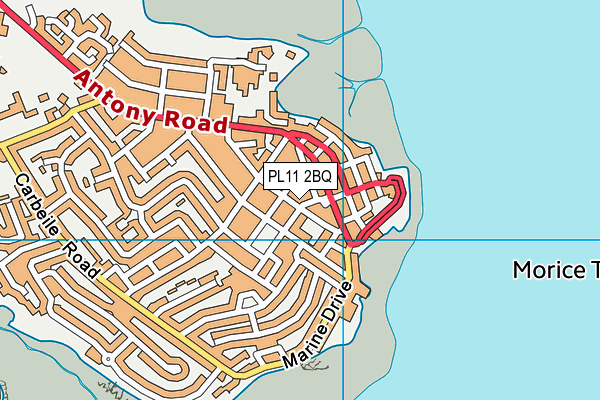 PL11 2BQ map - OS VectorMap District (Ordnance Survey)