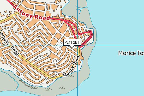 PL11 2BT map - OS VectorMap District (Ordnance Survey)