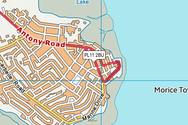 PL11 2BU map - OS VectorMap District (Ordnance Survey)