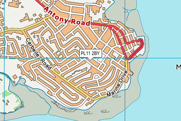 PL11 2BY map - OS VectorMap District (Ordnance Survey)