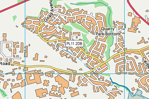 PL11 2DB map - OS VectorMap District (Ordnance Survey)