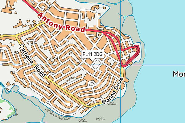 PL11 2DG map - OS VectorMap District (Ordnance Survey)