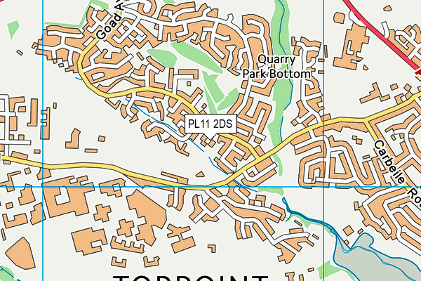 PL11 2DS map - OS VectorMap District (Ordnance Survey)