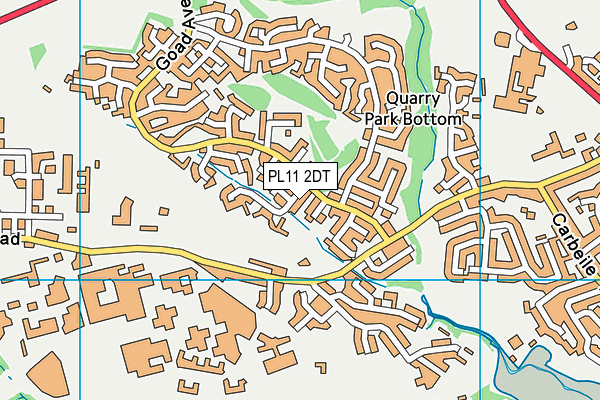 PL11 2DT map - OS VectorMap District (Ordnance Survey)