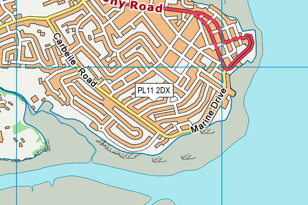 PL11 2DX map - OS VectorMap District (Ordnance Survey)