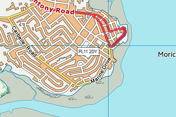 PL11 2DY map - OS VectorMap District (Ordnance Survey)