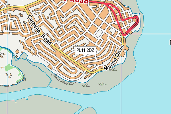 PL11 2DZ map - OS VectorMap District (Ordnance Survey)