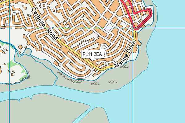 PL11 2EA map - OS VectorMap District (Ordnance Survey)