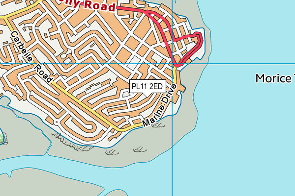 PL11 2ED map - OS VectorMap District (Ordnance Survey)