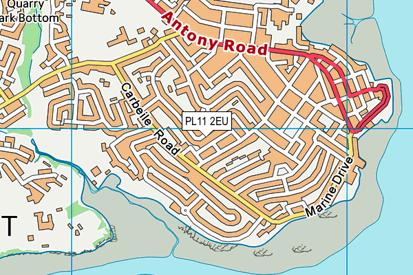 PL11 2EU map - OS VectorMap District (Ordnance Survey)