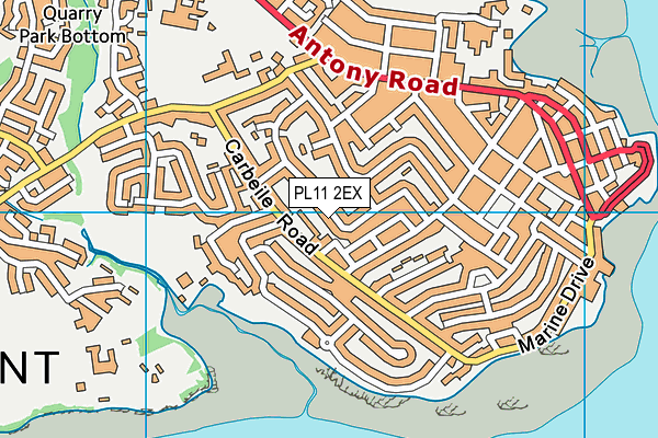 PL11 2EX map - OS VectorMap District (Ordnance Survey)