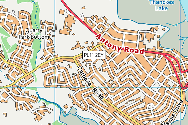 PL11 2EY map - OS VectorMap District (Ordnance Survey)