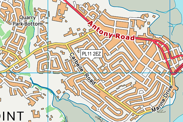 PL11 2EZ map - OS VectorMap District (Ordnance Survey)