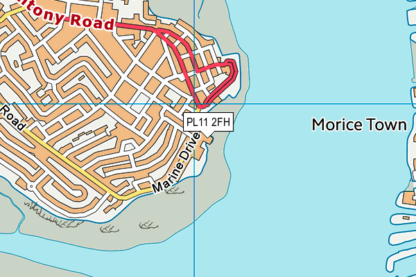 PL11 2FH map - OS VectorMap District (Ordnance Survey)
