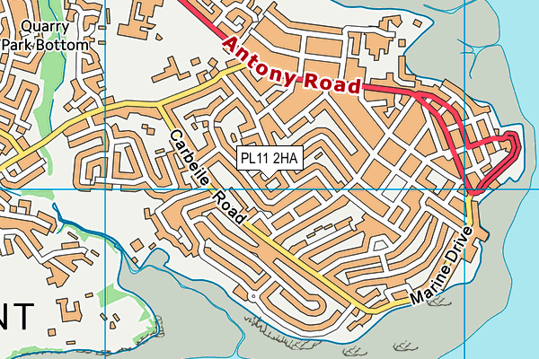 PL11 2HA map - OS VectorMap District (Ordnance Survey)