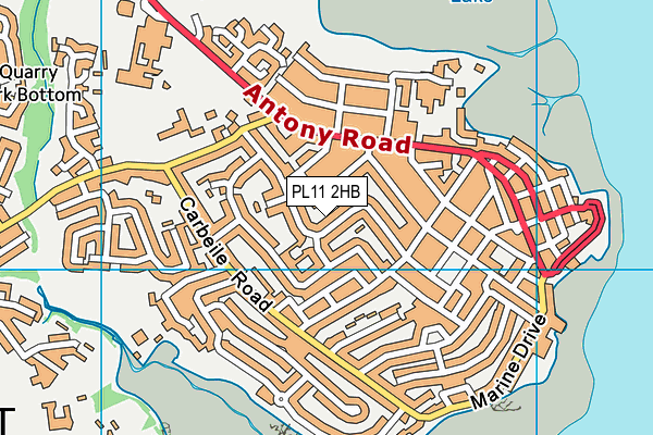 PL11 2HB map - OS VectorMap District (Ordnance Survey)