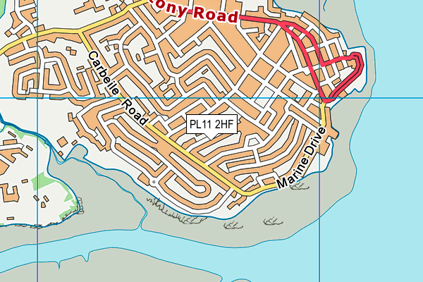 PL11 2HF map - OS VectorMap District (Ordnance Survey)