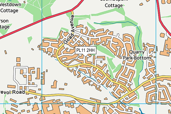 PL11 2HH map - OS VectorMap District (Ordnance Survey)