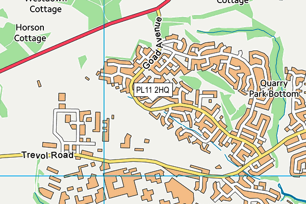 PL11 2HQ map - OS VectorMap District (Ordnance Survey)