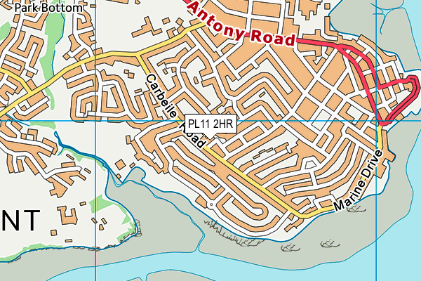 PL11 2HR map - OS VectorMap District (Ordnance Survey)
