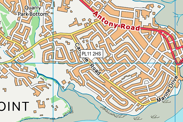 PL11 2HS map - OS VectorMap District (Ordnance Survey)