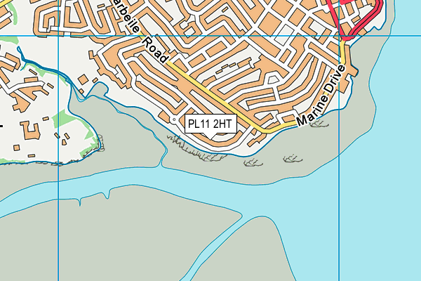 PL11 2HT map - OS VectorMap District (Ordnance Survey)