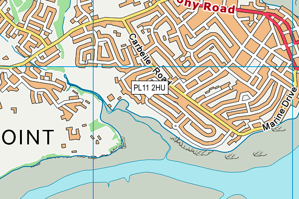 PL11 2HU map - OS VectorMap District (Ordnance Survey)