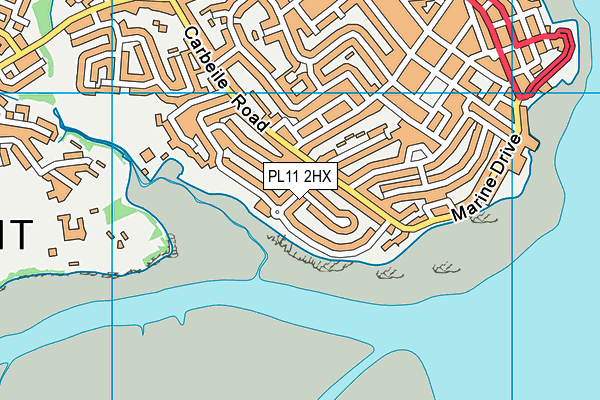 PL11 2HX map - OS VectorMap District (Ordnance Survey)