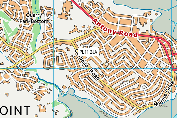 PL11 2JA map - OS VectorMap District (Ordnance Survey)