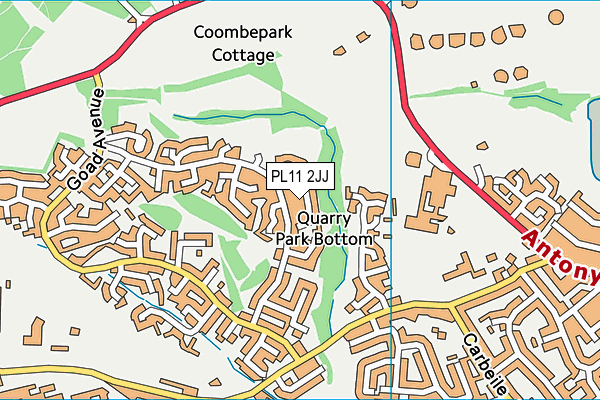 PL11 2JJ map - OS VectorMap District (Ordnance Survey)