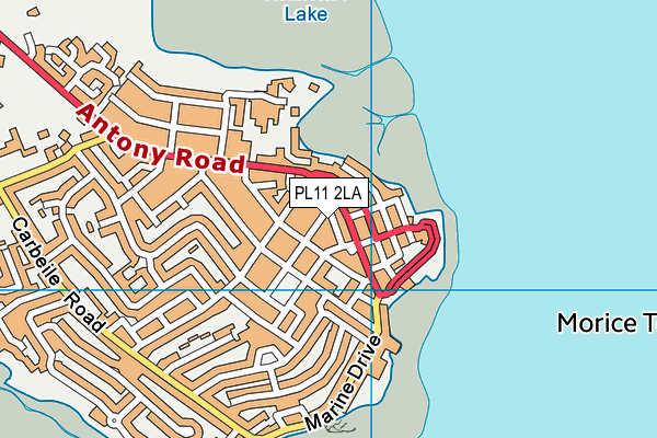 PL11 2LA map - OS VectorMap District (Ordnance Survey)